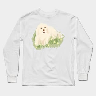 Maltipoo in the garden Long Sleeve T-Shirt